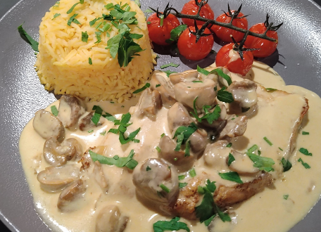 escalope de dinde a la crème - ferme de la couture