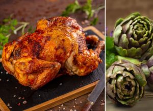 Poulet aux Artichauts et Citron Confit