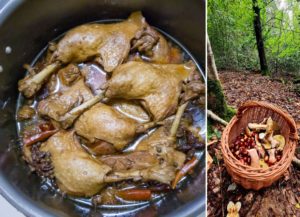 Canard aux champignons et châtaignes