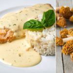 Poularde chaponnée aux morilles et sauce crémée, plat festif de fin d’année de la Ferme de la Couture