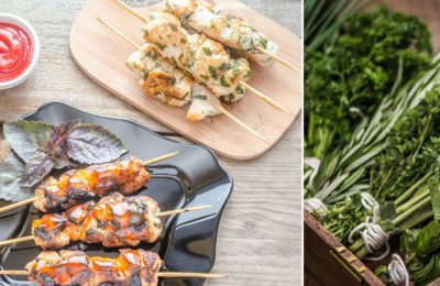 Brochettes de poulet marinées aux herbes